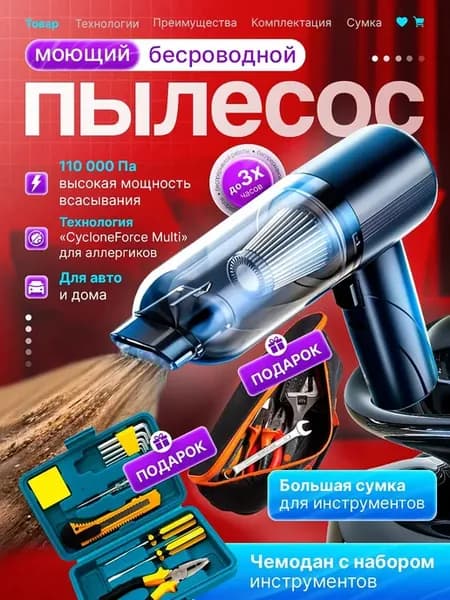 Пылесос для автомобиля беспроводной мощный