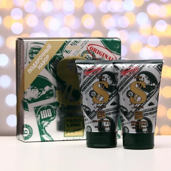 Paris Line Parfums Подарочный набор косметики мужской Dollar Гель для бритья 125 мл + Гель-бальзам после бритья 125 мл