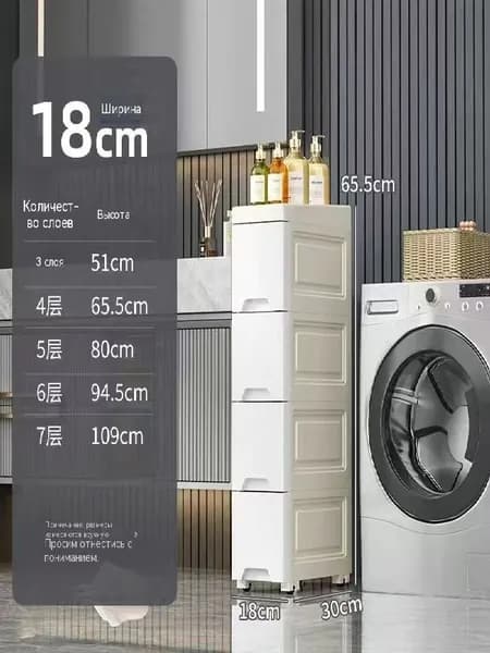 Шкаф для ванной,, 18х65.5 см, Универсальный