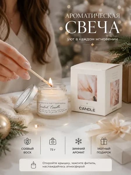 Свеча ароматическая "ель" 4.1 см х 4.5 см 1 шт