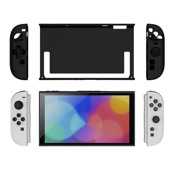 Чехол для Nintendo Switch 2 из ТПУ и поликарбоната чёрный с X-образным рисунком