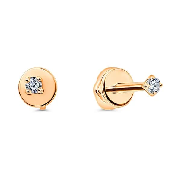 Серьги женские с бриллиантами из красного золота 375 пробы 585GOLD