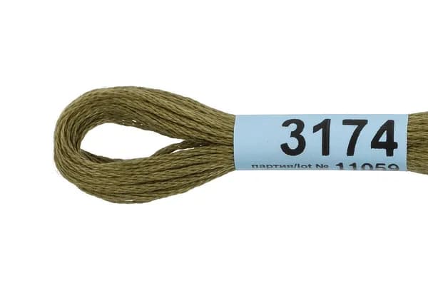 Мулине GAMMA нитки для вышивания 2 шт. по 8 м., 3174 хаки