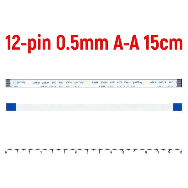 Шлейф панели мультимедиа для ноутбука HP DV9000 Серии FFC 12-pin Шаг 0.5mm Длина 15cm Прямой A-A AWM 20624 80C 60V VW-1