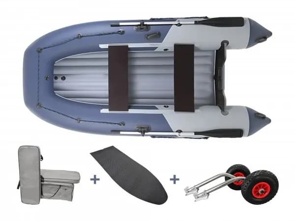 Комплект надувная лодка НДНД Grouper 310 Комфорт (серо-синий)