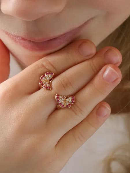 Серьги детские серебро 925 бабочки