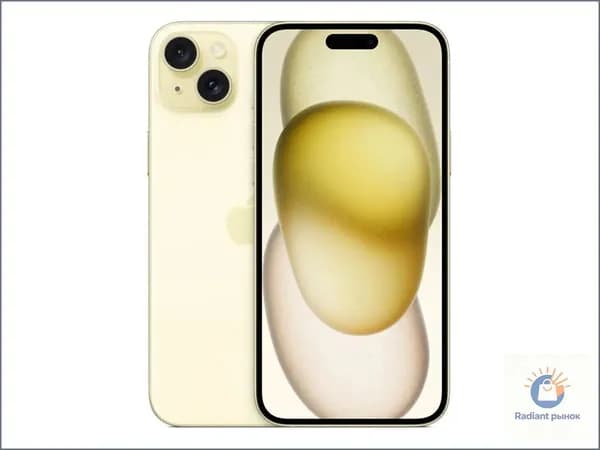 Муляж iPhone 15 Yellow Titanium / Макет-копия смартфона Айфон 15 жёлтый титан / Образец для витрины iPhone 15 жёлтый титан
