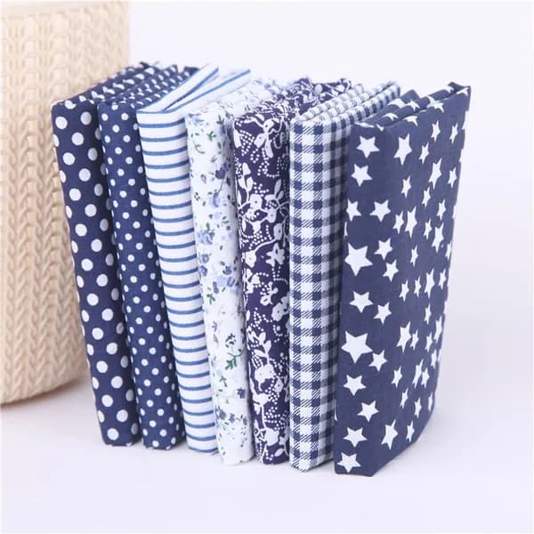 Цветочная печать хлопке Ткань patchwork, 7 шт размером 25х25 см