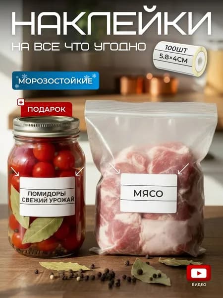 Наклейки на банки для подписи, универсальные стикеры для маркировки, этикетки для упаковки, 58х40 мм, 100 шт