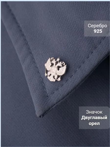 Значок Костромской Ювелирный Завод Герб Двуглавый Орел серебро 925 пробы без вставок