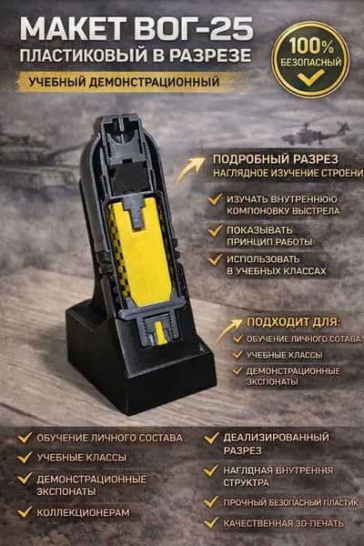Макет выстрела ВОГ-25 (в разрезе)
