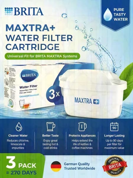 Фильтры BRITA MAXTRA 3 шт., для чистой и безопасной воды надолго