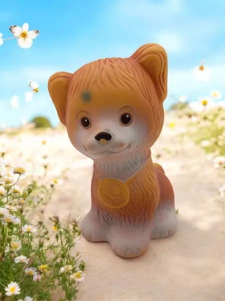 Винтажная игрушка "Собачка", СССР, высота 16,5см