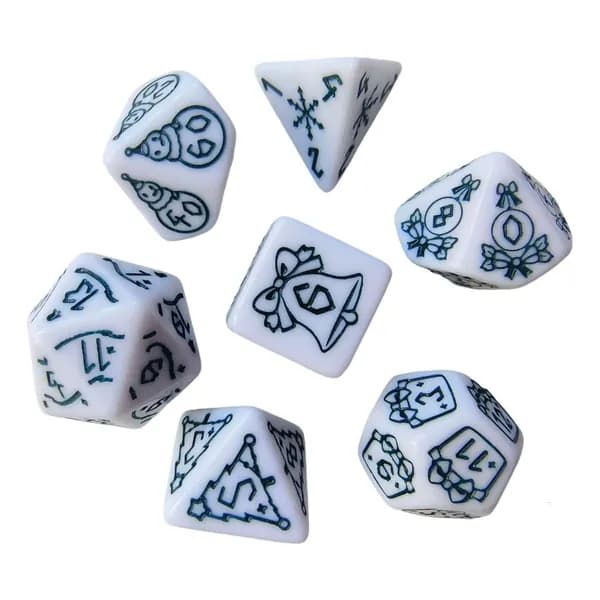 7 кубиков D4 D8 D10 из акрила, Белый