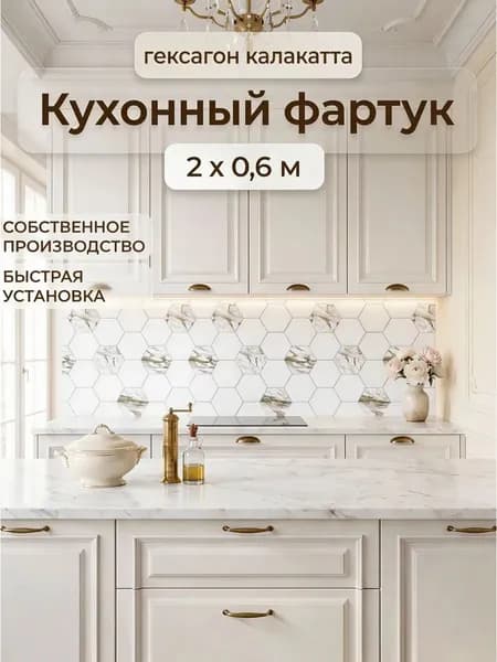 Фартук кухонный настенный ПВХ влагостойкий. Интерьерная панель для декора кухни и ванной 2000х600 мм