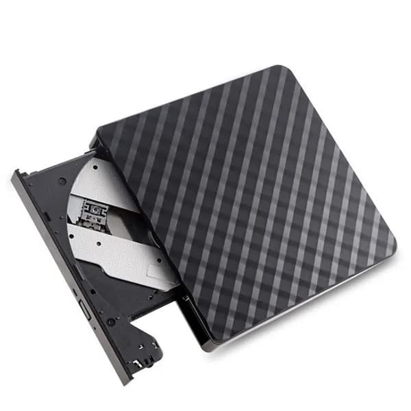 Внешний USB 3.0 DVD-привод для записи, чёрный, компактный, поддержка Windows и macOS