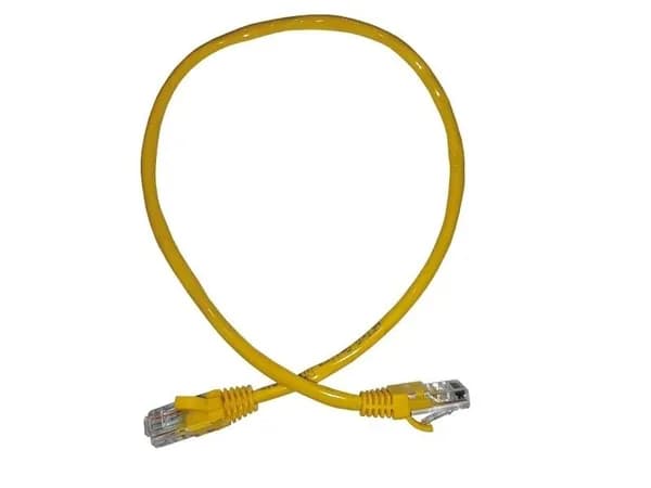Патч-корд UTP4 cat 5e, ВС, LSZH, желтый, литой коннектор, NETKO Optima, 0.5м