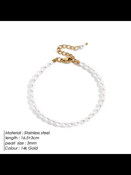Браслет EManco из нержавеющей стали с искусственным жемчугом