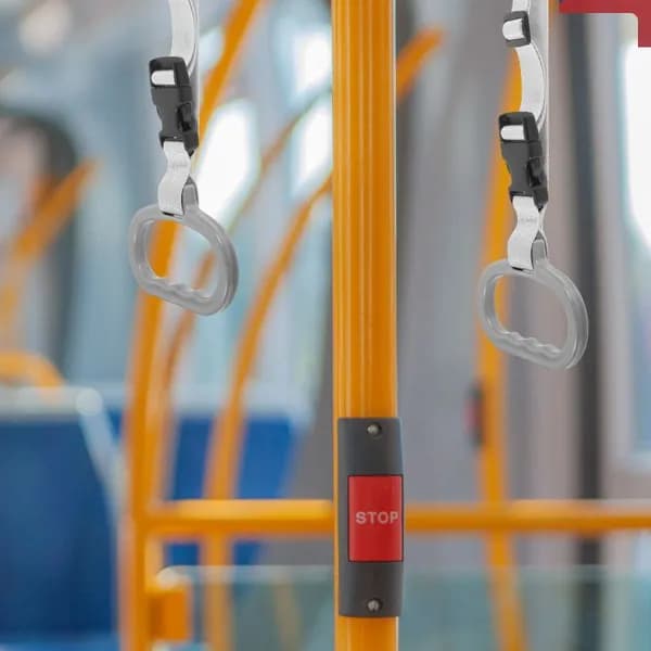 Поручень для пожилых людей с ограниченными возможностями для людей, соприкасающихся с ремешком на ручке автомобиля автобуса, серый 32x11 см