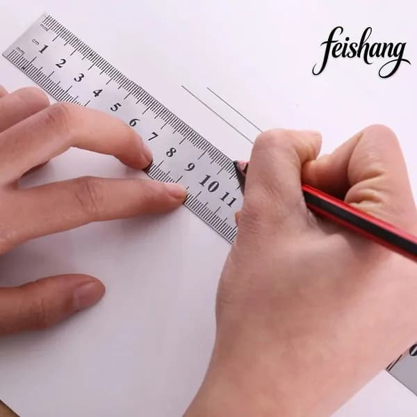 Линейка из нержавеющей стали утолщенная 15/20/30 см, двусторонняя металлическая линейка для школы и черчения, прочная не гнется