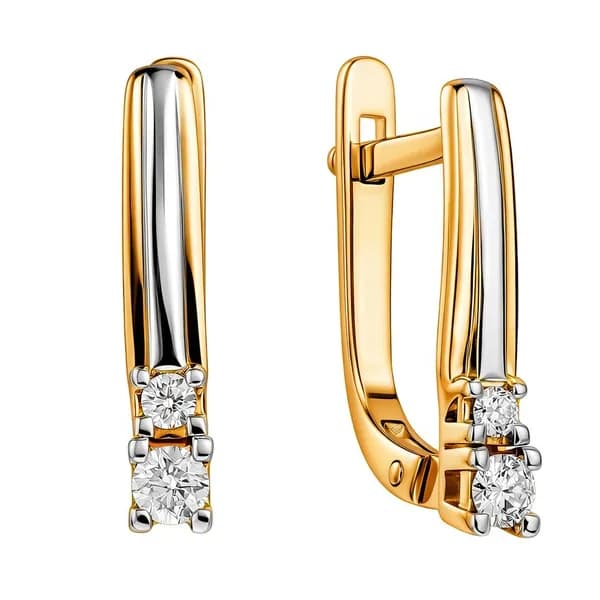 Серьги женские с бриллиантами из красного золота 585 пробы 585GOLD