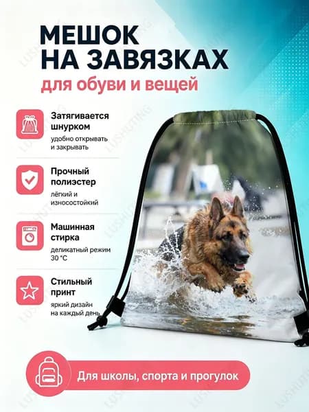 Мешок для обуви с принтом собак для хранения