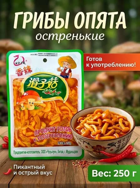 Грибы китайские острые Опята, 250гр.