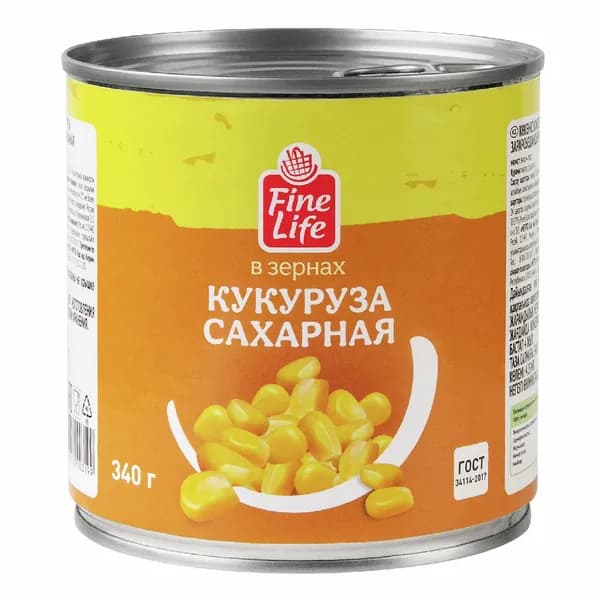 Fine Life Кукуруза Сахарная, 340г