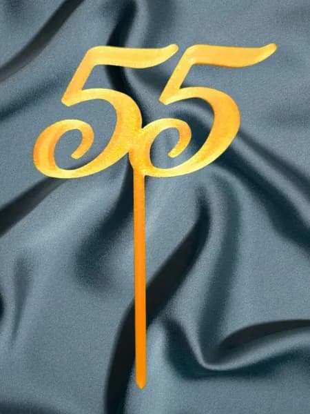 Топпер для торта "55 лет", 1 шт, 1 уп.