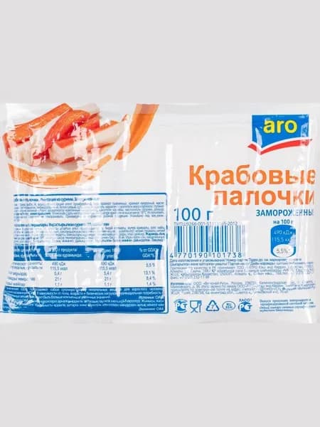 aro Крабовые палочки замороженные, 100г