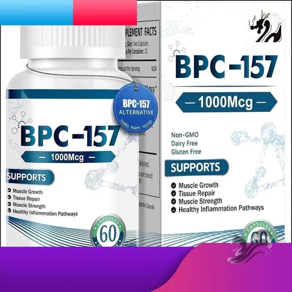 Эксклюзивные капсулы BPC157 с инновационным пептидом, 60 штук, безглютеновая формула для восстановления после тренировок и поддержки мышц