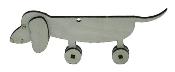 "Добрый мастер" деревянная заготовка для декупажа №16219 "Собачка на колесах" 13*5см (3шт), дерево
