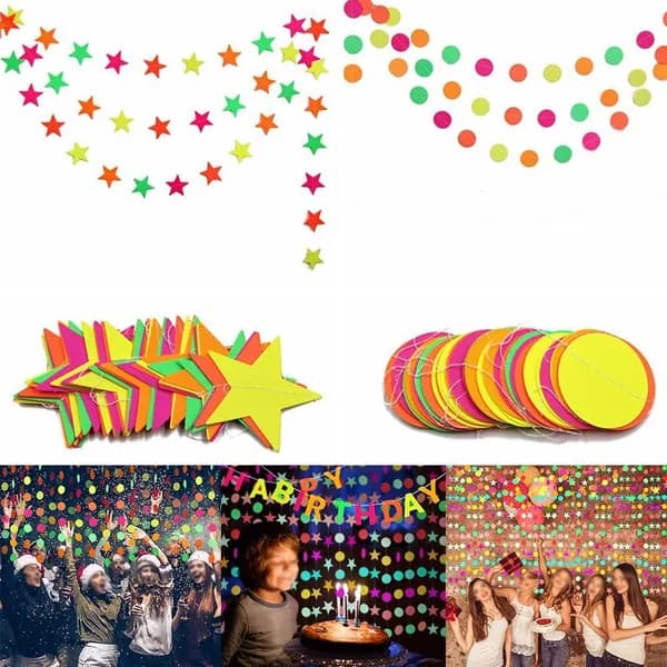 Неоновая Флуоресцентная Гирлянда Blacklight Glow Party Decor С ДНЕМ РОЖДЕНИЯ Баннер