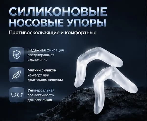 Комфортные Силиконовые Накладки На Переносицу Для Очки, 2 Штуки, Прозрачные