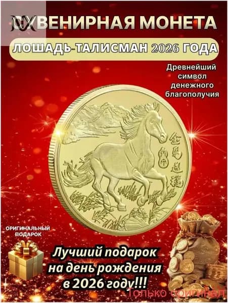Премиум сувенирная монета Лошадь успеха, символ 2026 года в подарок