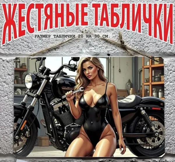 Металлическая интерьерная картина на стену мотоцикл