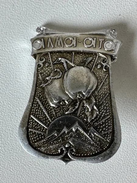 Винтажный значок Алма-Ата , СССР, 3х2 см