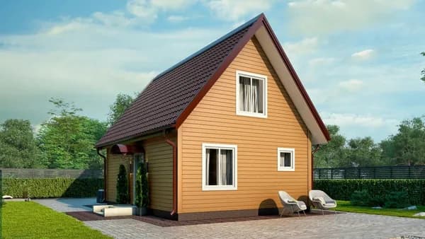 Архитектурное решение каркасного дома "Люси", 6*8 м, 73 м.кв.