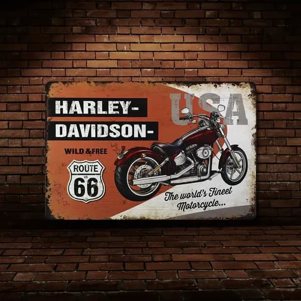 Табличка на стену металлическая декоративная HARLEY винтаж 20х30 см