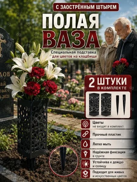 кладбищенская ваза длиной 25 см, с заточенными штифтами-матово-черная, с лазерной перфорацией -используется для могил, памятников, мемориалов, устойчивая к коррозии