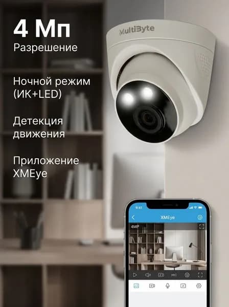 Цифровая IP видеокамера для видеонаблюдения NSD53-B40H, 4 Мп