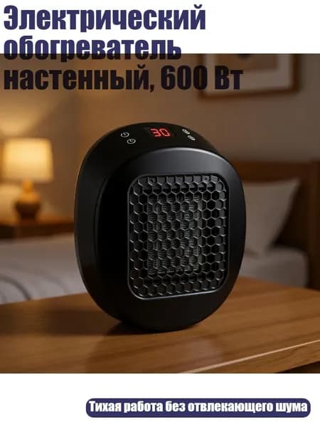Электрический обогреватель настенный, 600 Вт, Черный - UK