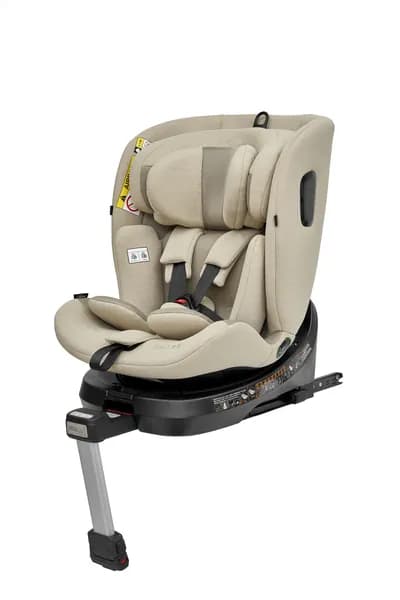 Автокресло с вращением 360 Peppy UNOfix 0-36 I-Size 40-150 см с упором в пол Beige бежевое