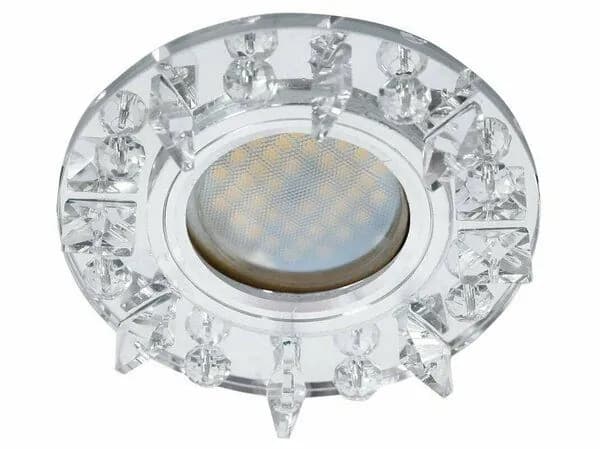 Светильник встраиваемый ECOLA MR16 GU5.3 DL1661 с квадратными стразами зеркало/Хром 42x95 FK16RNECB