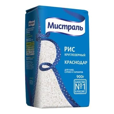 Крупа рис Мистраль Краснодар круглозерный, 900г