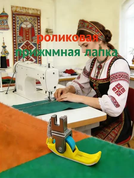 Узкая Прижимная Лапка С Тефлоновыми Роликами Для Промышленных Швейных Машин, Универсальная Для Толстых И Тонких Тканей.