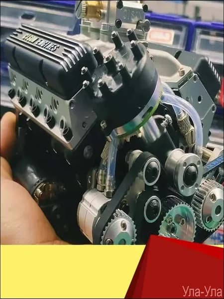 Детальная модель бензинового мотора OHV V8 для моделирования, премиумконструктор 1:6 масштаба, 44 см