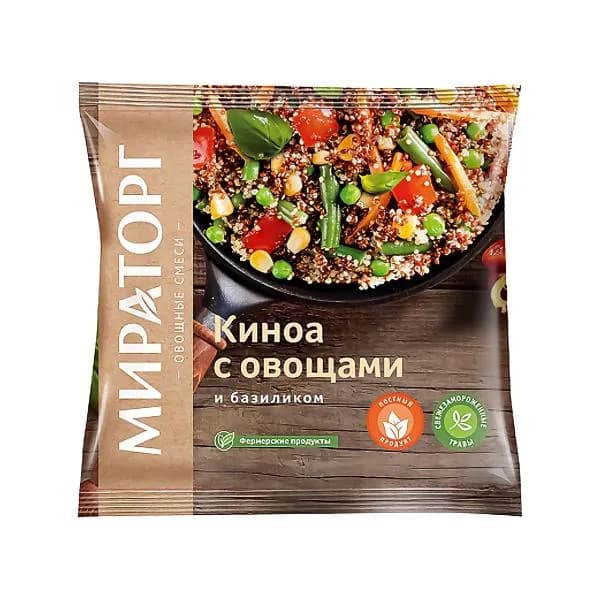 Киноа Мираторг с овощами и базиликом быстрозамороженная 400г