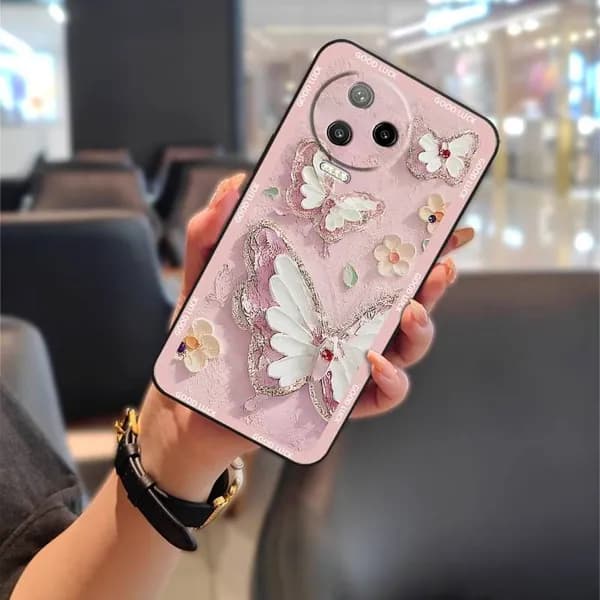Чехол Lulumi для Infinix X676B/Note12 Pro 4G/NFC, водонепроницаемая задняя крышка с милым рисунком в виде цветов, полностью облегающая телефон, из ТПУ.