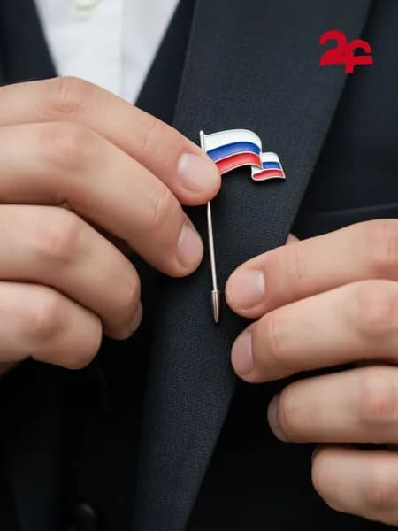 Брошь Триколор серебро 925 пробы